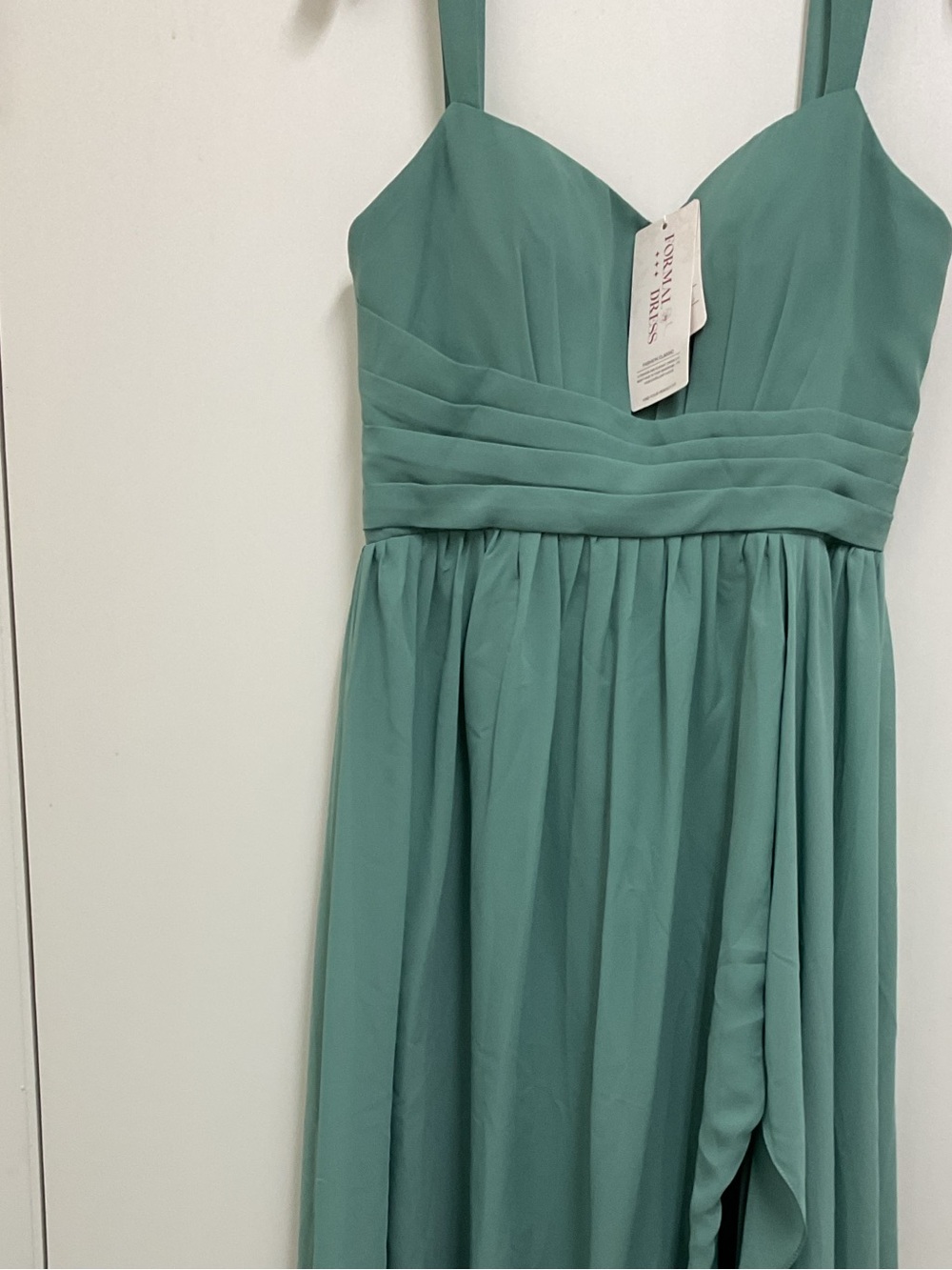 Sweetheart-Neckline Maxi Dress in Aqua Green